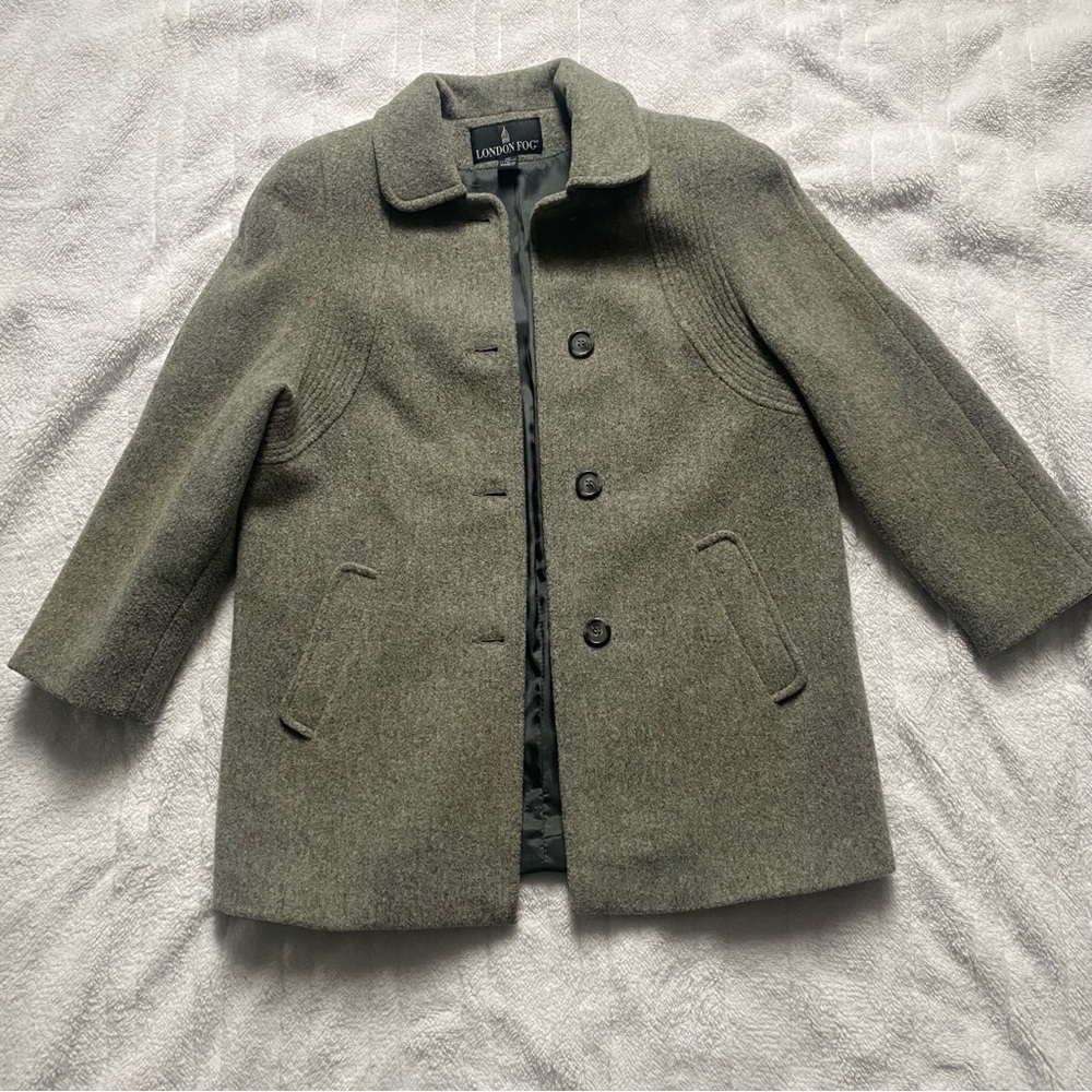 London Fog Gray Wool Blend Coat